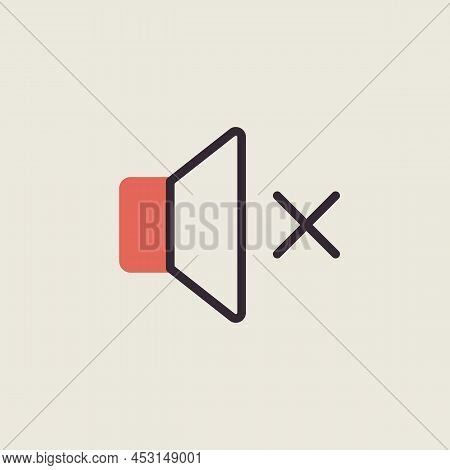 Sound On Off Isolated Vector Icon. Volume. Mute Button. Graph Symbol For Music And Sound Web Site An