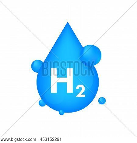 Hydrogen Car Station, H2 Gas. Renewable Eco Energy. Vector Stock Illustration.