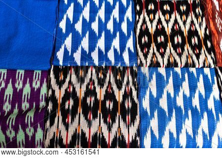 Scarves Or Macanas At The Market, Traditional Handcraft And Design For Gualaceo Canton, Azuay Provin