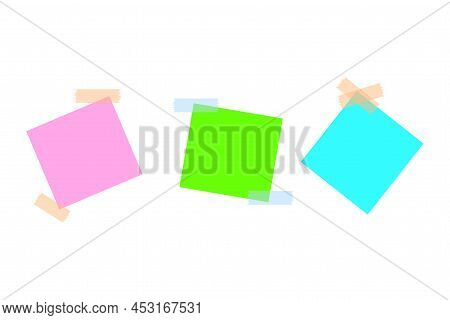 Vintage Banner With Colorful Pieces Of Paper. Vector Illustration. Stock Image.