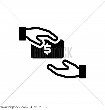 Black Solid Icon For Getting Gaining Earning Obtain Take Payment Cash Receive
