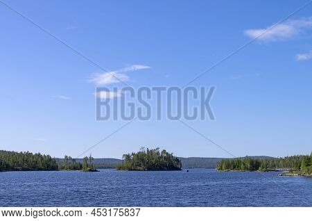 Iowa Reservoir. Murmansk Region, Russia. Sunny Day In August.