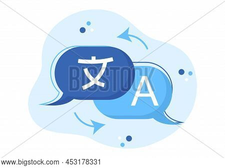Translator Or Translation Language Illustration. Say Hello In Different Countries And Multilingual I