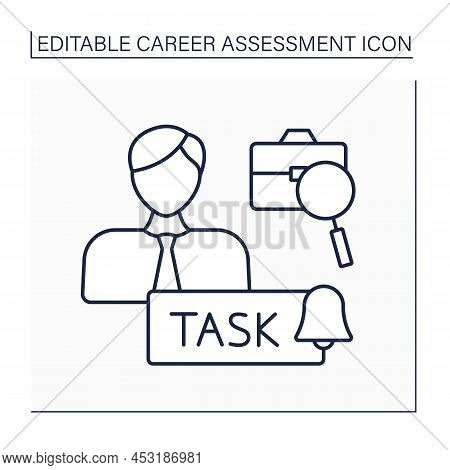 Challenge Line Icon. Task And Deadlines. Daily Routine At Work. Career Assessment Concept. Isolated 