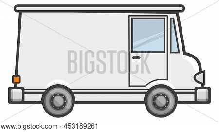 White Van Icon. Shiping Transport. Cargo Auto
