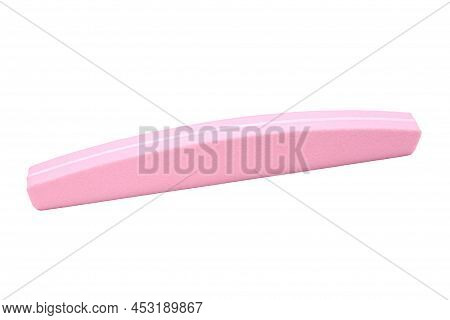 Pink Color File For Nails, Pedicure And Manicure On A White Background. Isolated. Double Sided Nail 