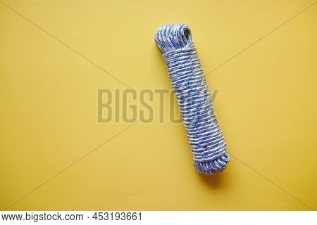 Roap Texture On A Yellow Background Top View
