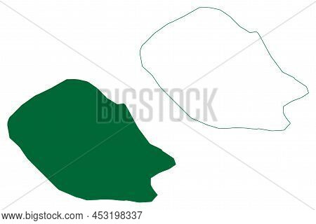 Fregate Island (republic Of Seychelles, Indian Ocean, Inner Islands) Map Vector Illustration, Scribb