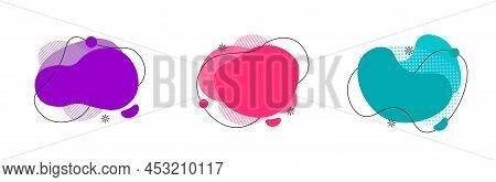 Liquid Shape. Abstract Trendy Fluid Bubbles. Dynamic Magic Frame. Vector Geometric Splash. Moderm Gr