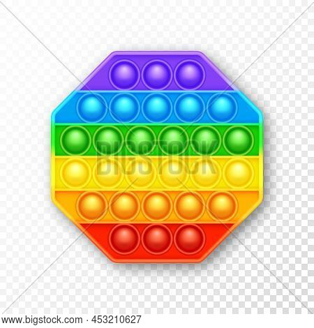 Colorful Silicone Anti-stress Pop It Toy. Trendy Sensory Game For Children. Rainbow Push Pop Fidget 