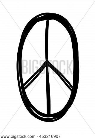 Peace Symbol. Concept Symbol Sketch. Vector Illustration