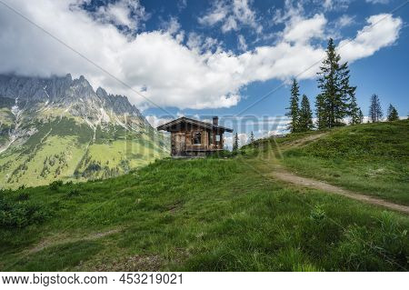 Small Hut On Hiking Trail Around Wilder Kaiser Mountains, Tirol - Austria