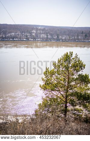 View From The Shore Of Open-air Museum Tomsk Pisanitsa Located North-west Of Kemerovo On The Right B