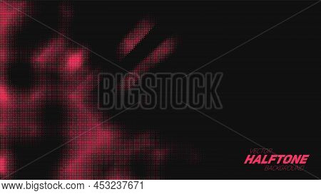 Abstract Vector Torn Red Halftone Background. Scrathed Dotted Texture Element.