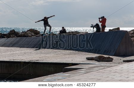 Skateboard film posizione Cala Estancia, Palma de Mallorca.
