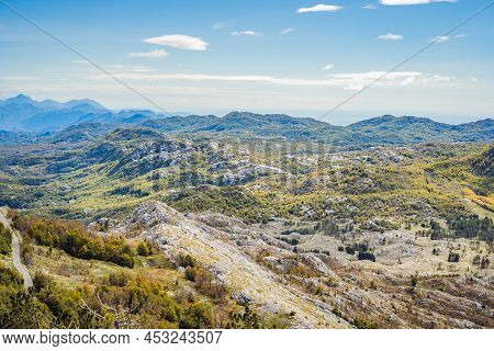 Summer Mountain Landscape At National Park Lovcen, Montenegro. Sunny Summer Day