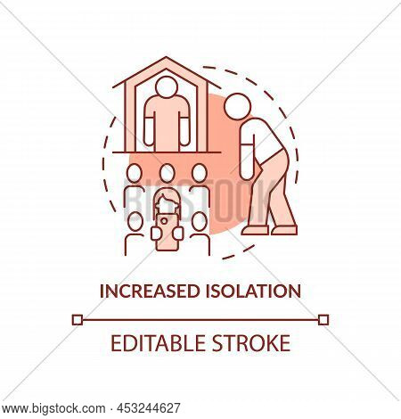 Increased Isolation Terracotta Concept Icon. Being Lonely. Downside Of Social Media Abstract Idea Th
