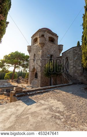 The Territory Of Filerimos Monastery On The Island Of Rhodes In Greece
