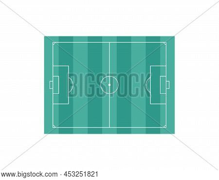 Football Field. Top View. Marking Lines Of Field For Soccer Game. Flat Vector Isolated Illustration.
