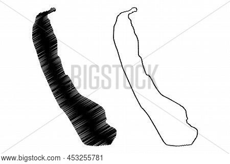 Walney Island (united Kingdom Of Great Britain And Northern Ireland, England) Map Vector Illustratio