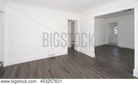 New Vinyl Flooring Has Been Installed To Simulate A Hardwood Floor