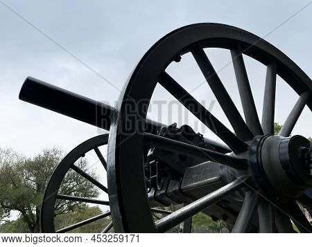 Looking Up Towards An Old Cannon Used In The War.
