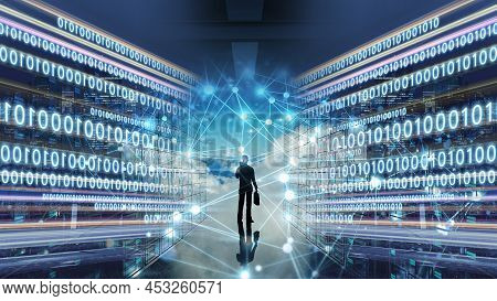 The Businessman Observes Fast Speed Dataflow, Data Transformation