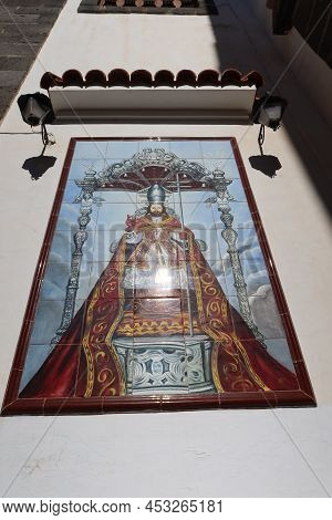 Guimar, Tenerife, Canary Islands, Spain, March 8, 2022: Image Of A Saint On The Outside Of The Churc