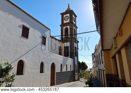 Guimar, Tenerife, Canary Islands, Spain, March 8, 2022: Bell Tower Of The Church Of Sant Peter In Gu