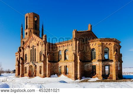 Old Abandoned Lutheran Church Messer Ust Zolich In Winter