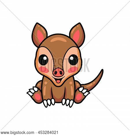 Vector Illustration Of Cute Little Aardvark Cartoon Sitting