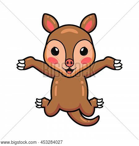 Vector Illustration Of Cute Little Aardvark Cartoon Jumping