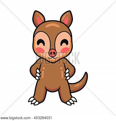 Vector Illustration Of Cute Little Aardvark Cartoon Standing