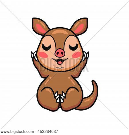 Vector Illustration Of Cute Little Aardvark Cartoon Sitting