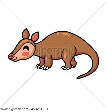 Vector Illustration Of Cute Little Aardvark Cartoon Character