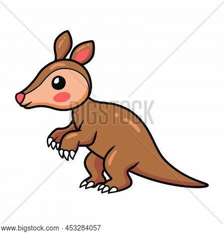 Vector Illustration Of Cute Little Aardvark Cartoon Character