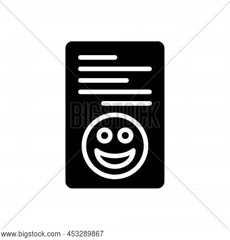 Black Solid Icon For Testimonials Grateful Beholden Feedback Review Testament Reference Good-authori