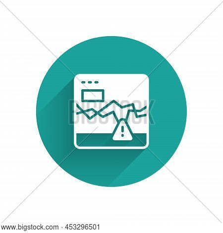 White Website With Failure Stocks Market Icon Isolated With Long Shadow. Monitor With Stock Charts A