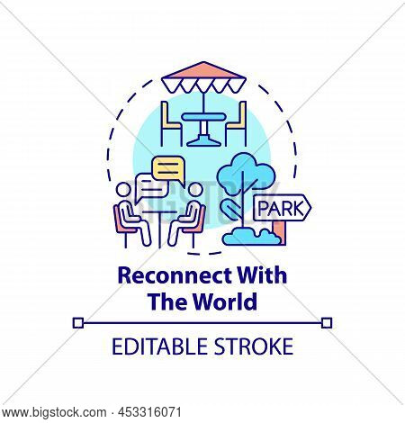Reconnect With World Concept Icon. Back To Real Life. Social Media Detox Reason Abstract Idea Thin L