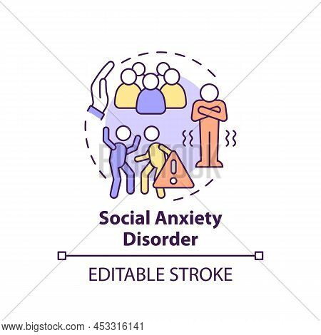 Social Anxiety Disorder Concept Icon. Mental Issues. Downside Of Social Media Abstract Idea Thin Lin