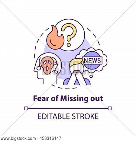 Fear Of Missing Out Concept Icon. Following News. Downside Of Social Media Abstract Idea Thin Line I
