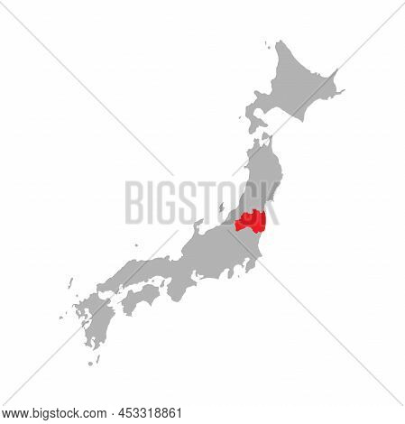 Fukushima Prefecture Highlight On The Map Of Japan
