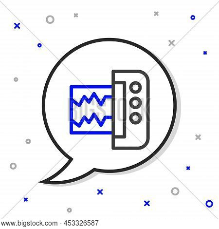 Line Seismograph Icon Isolated On White Background. Earthquake Analog Seismograph. Colorful Outline 