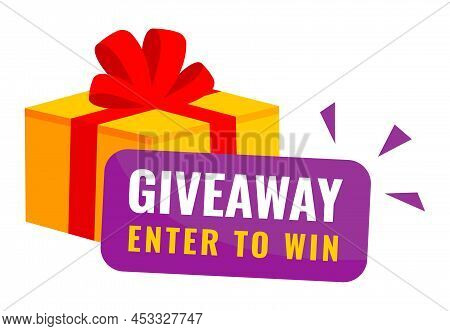 Giveaway Enter To Win Vector Lettering. Giveaway Banner For Social Media Contests And Special Offer.