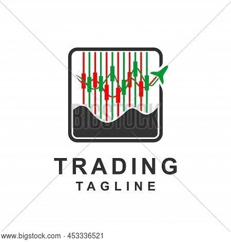 Trading Logo With Plane Concept, Trading Logo