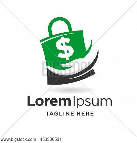 Money Logo With Bag Concept, Money Logo