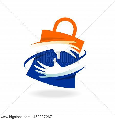 Shop Logo With Hand Concept, Shop Logo
