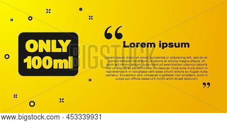 Black Liquids In Carry-on Baggage Icon Isolated On Yellow Background. Airport Rules. Vector