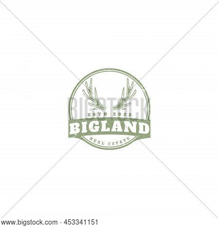 The Logo Design Inspiration Of Real Estate Company With Abstract Vintage Style In Green Circle Shape