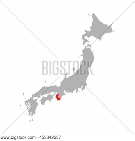 Wakayama Prefecture Highlight On The Map Of Japan